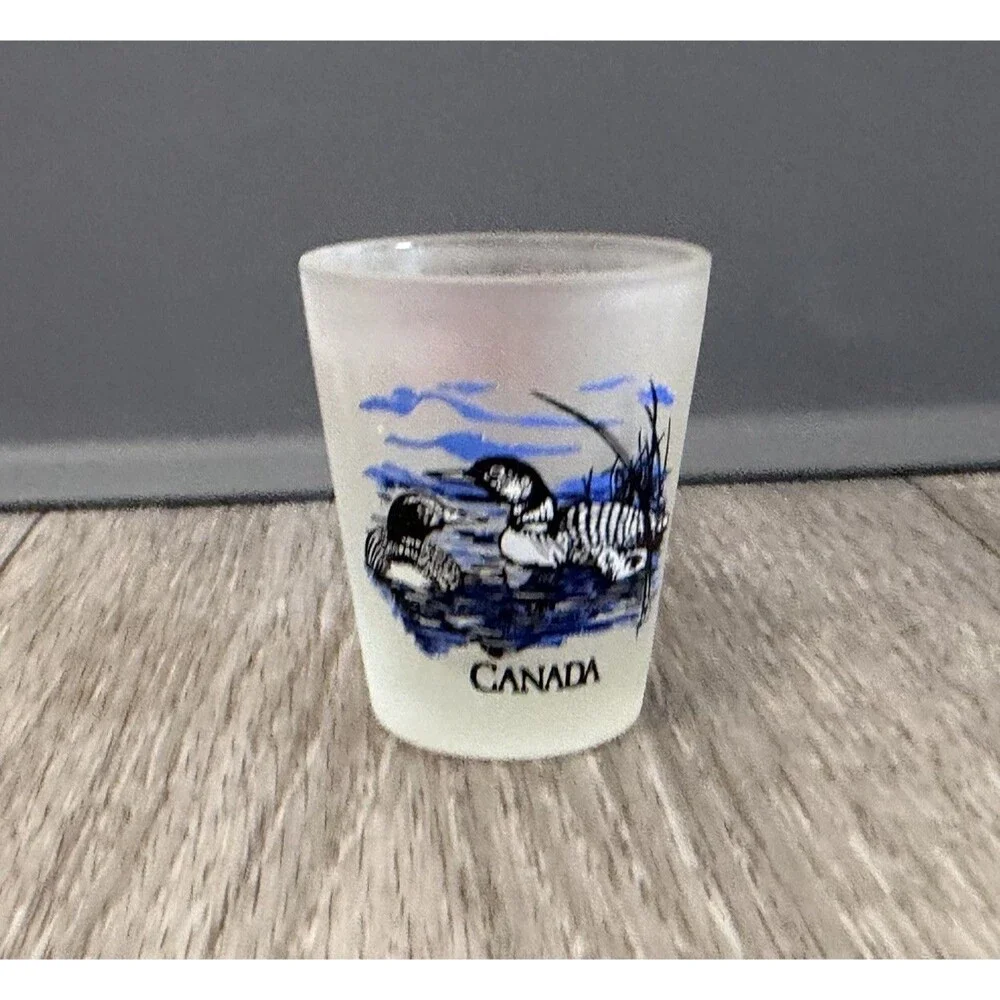 Mississuaga Ontario Canada Frosted Ducks Shot Glass